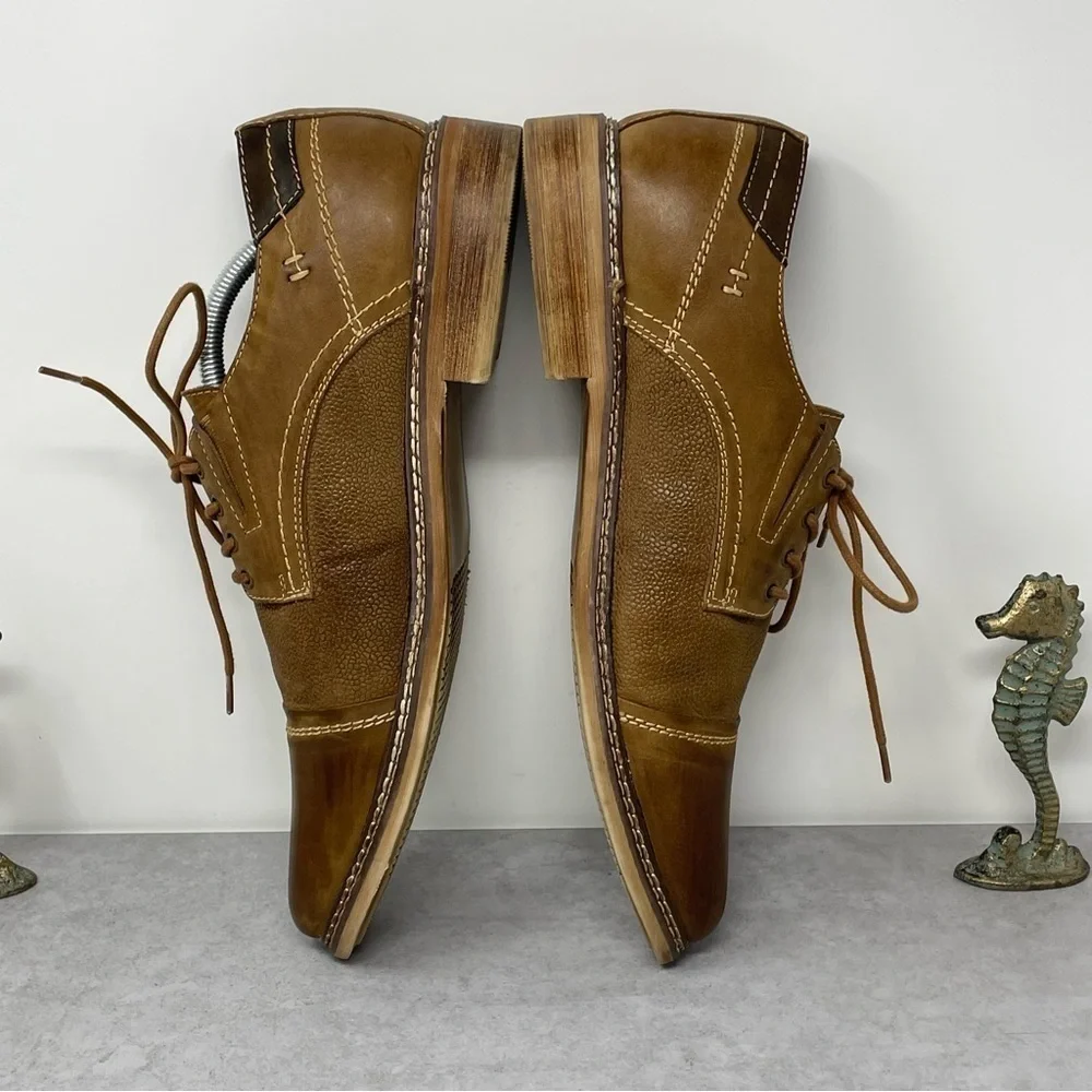 Steve Madden Brown TABLOID Leather Lace Up Oxford Shoes US 11.5 Mens